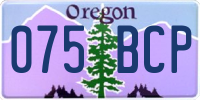 OR license plate 075BCP