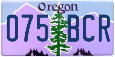 OR license plate 075BCR