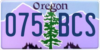 OR license plate 075BCS
