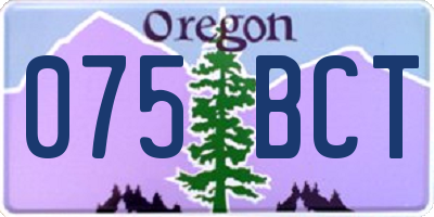 OR license plate 075BCT