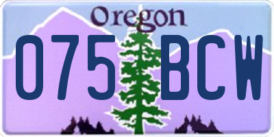OR license plate 075BCW