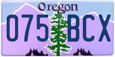 OR license plate 075BCX