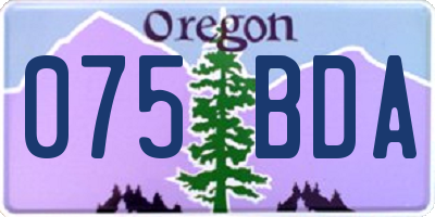 OR license plate 075BDA