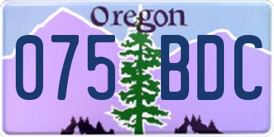 OR license plate 075BDC