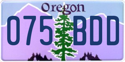 OR license plate 075BDD