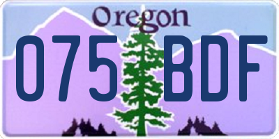 OR license plate 075BDF