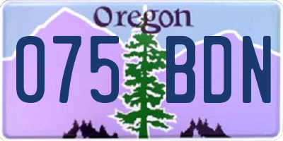 OR license plate 075BDN