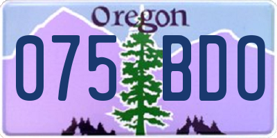 OR license plate 075BDO