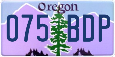 OR license plate 075BDP