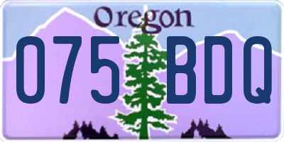 OR license plate 075BDQ
