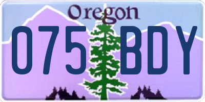 OR license plate 075BDY