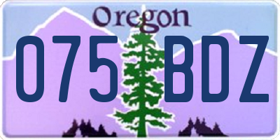 OR license plate 075BDZ