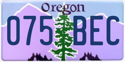 OR license plate 075BEC