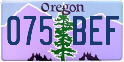 OR license plate 075BEF