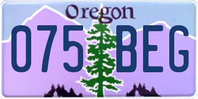 OR license plate 075BEG