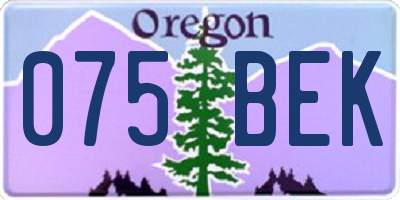 OR license plate 075BEK