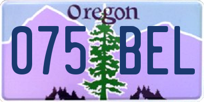 OR license plate 075BEL
