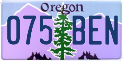 OR license plate 075BEN