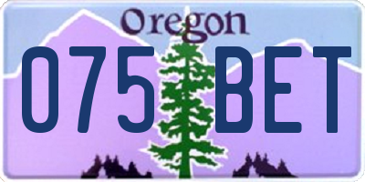 OR license plate 075BET
