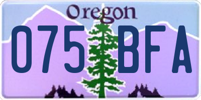 OR license plate 075BFA