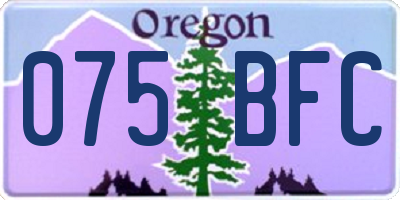 OR license plate 075BFC