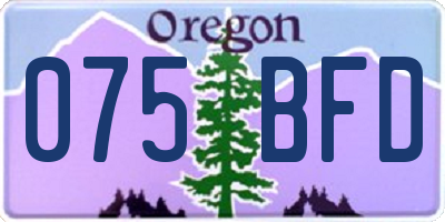 OR license plate 075BFD