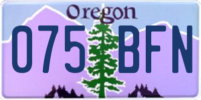 OR license plate 075BFN