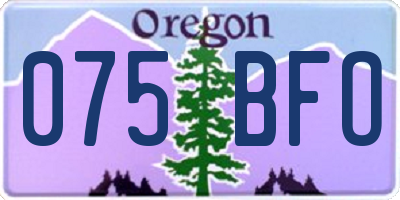 OR license plate 075BFO