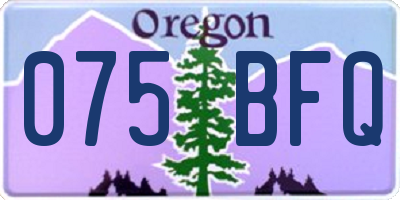 OR license plate 075BFQ