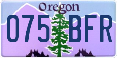 OR license plate 075BFR