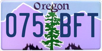 OR license plate 075BFT