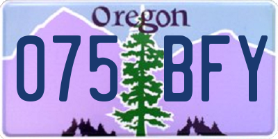 OR license plate 075BFY