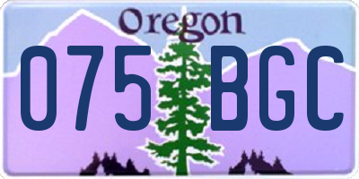 OR license plate 075BGC