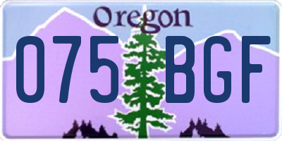 OR license plate 075BGF