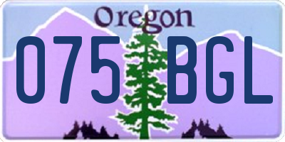 OR license plate 075BGL