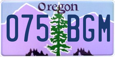 OR license plate 075BGM