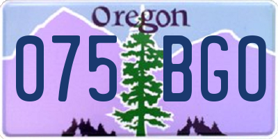 OR license plate 075BGO