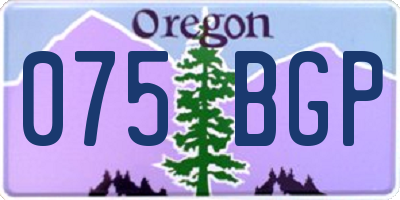 OR license plate 075BGP