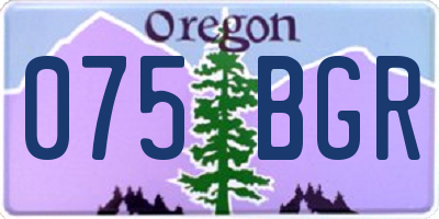 OR license plate 075BGR