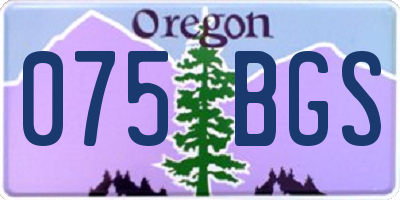 OR license plate 075BGS