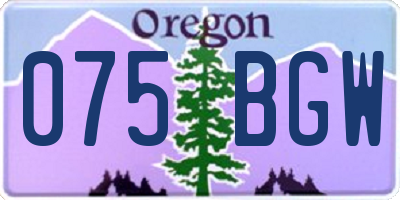 OR license plate 075BGW