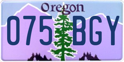 OR license plate 075BGY
