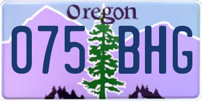 OR license plate 075BHG
