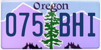 OR license plate 075BHI