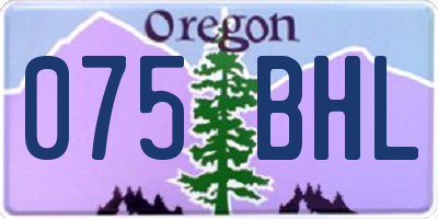 OR license plate 075BHL