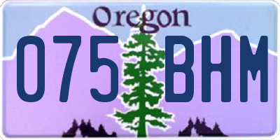 OR license plate 075BHM