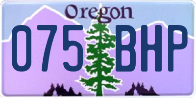 OR license plate 075BHP