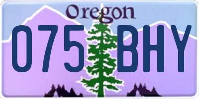 OR license plate 075BHY