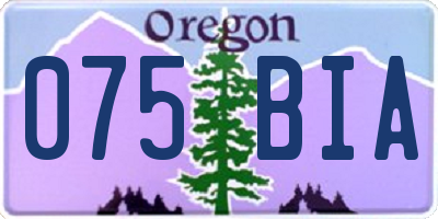 OR license plate 075BIA