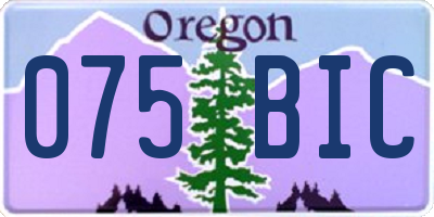 OR license plate 075BIC